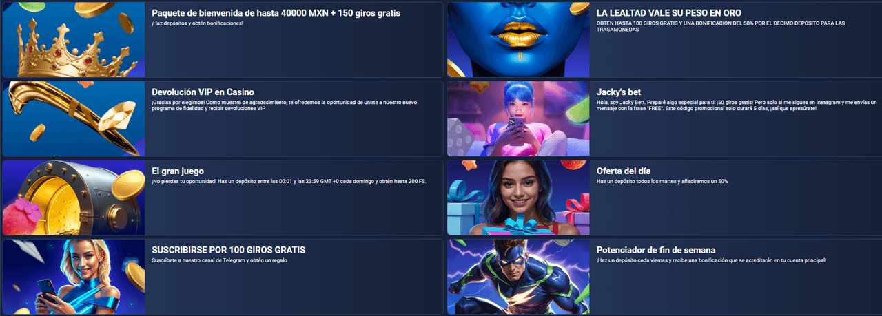 Bonos de casino 1xBet disponibles en México