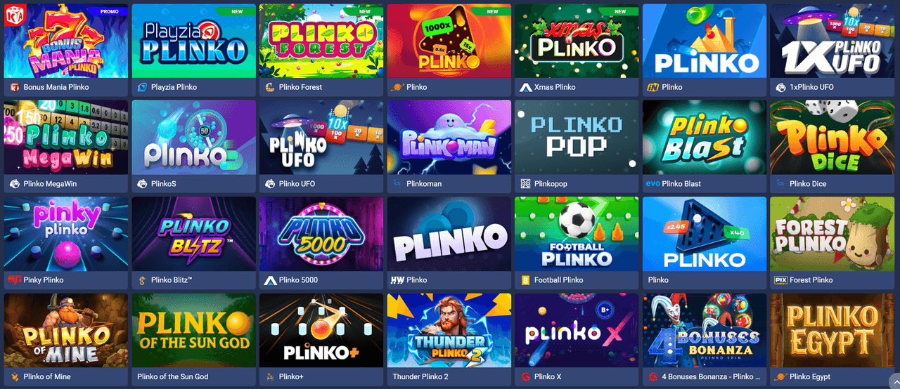 Juego Plinko en el casino 1xBet